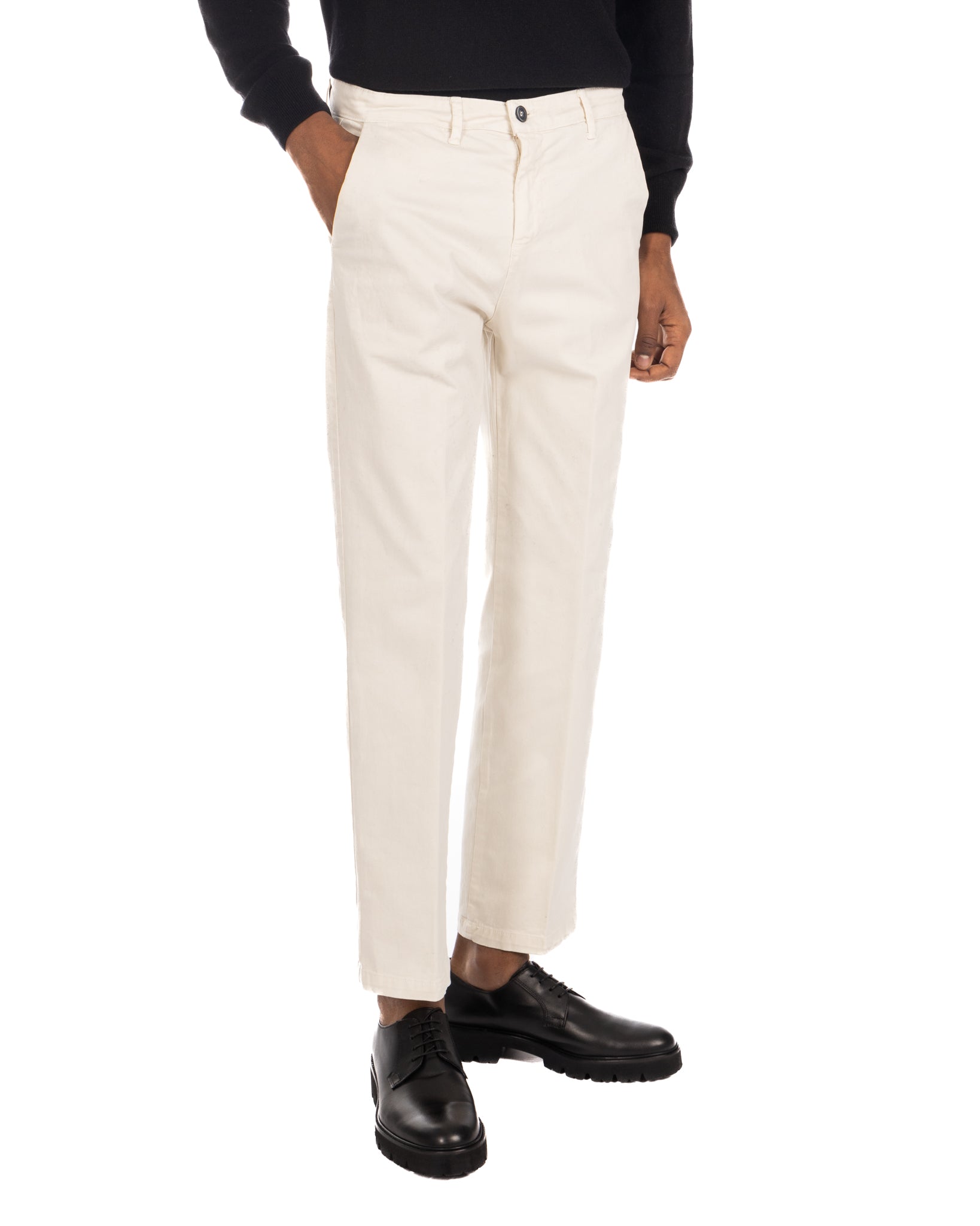 Sorrento - cream wide bottom trousers