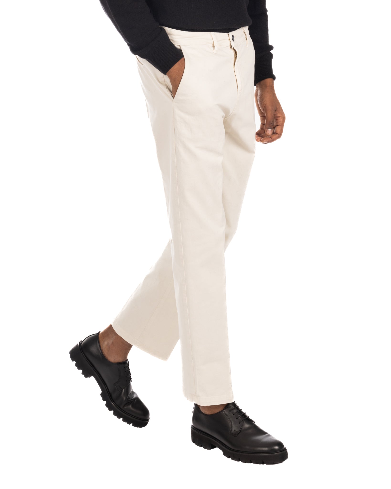 Sorrento - cream wide bottom trousers