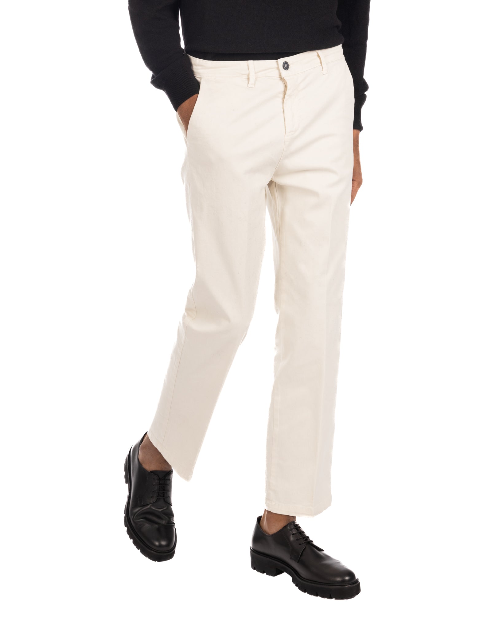 Sorrento - cream wide bottom trousers
