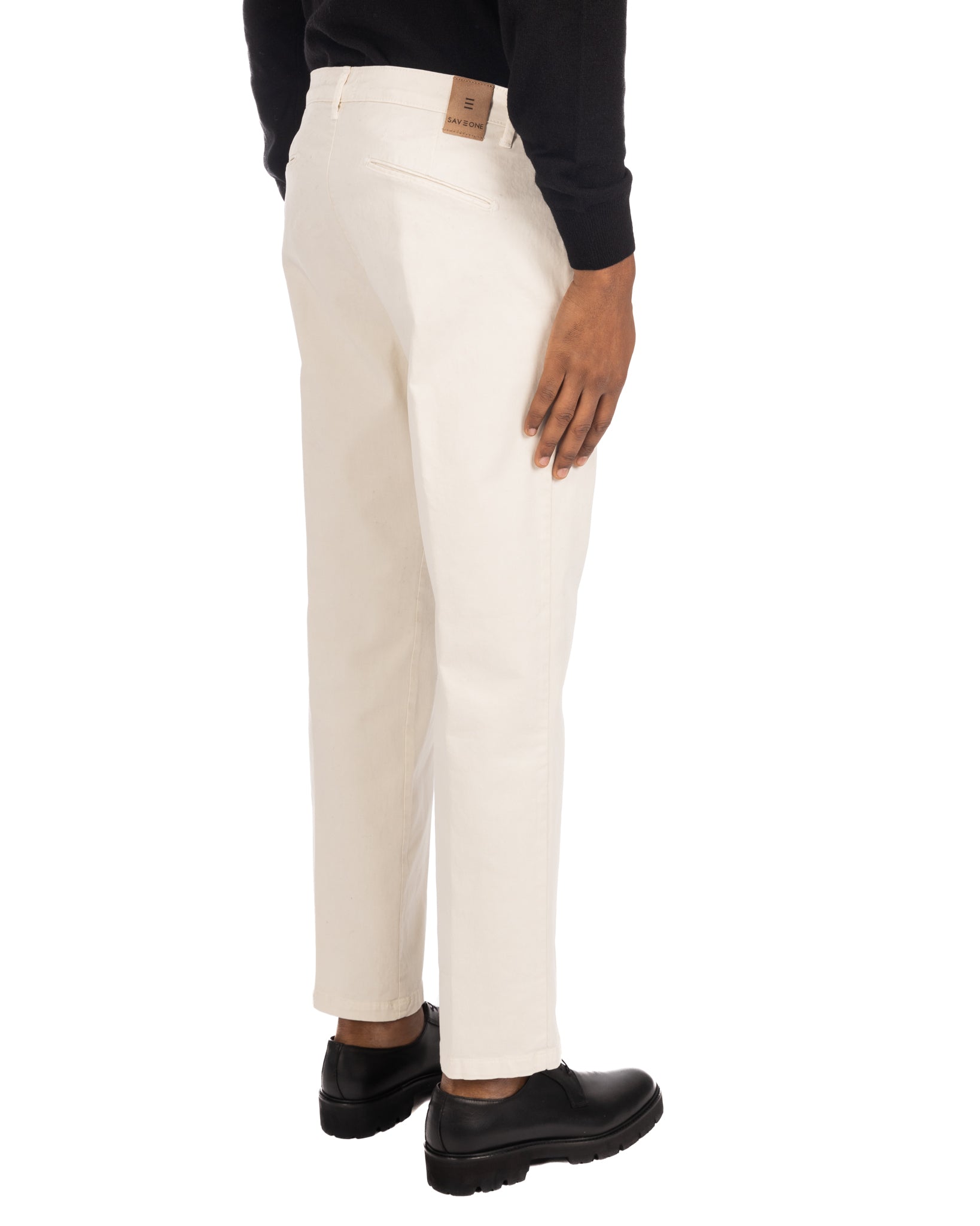 Sorrento - cream wide bottom trousers