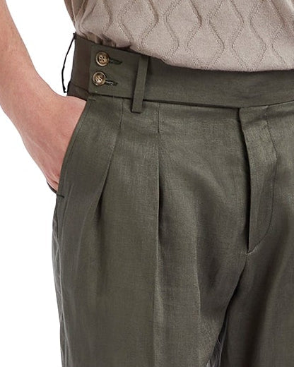 Pantalone Cargese in puro lino militare