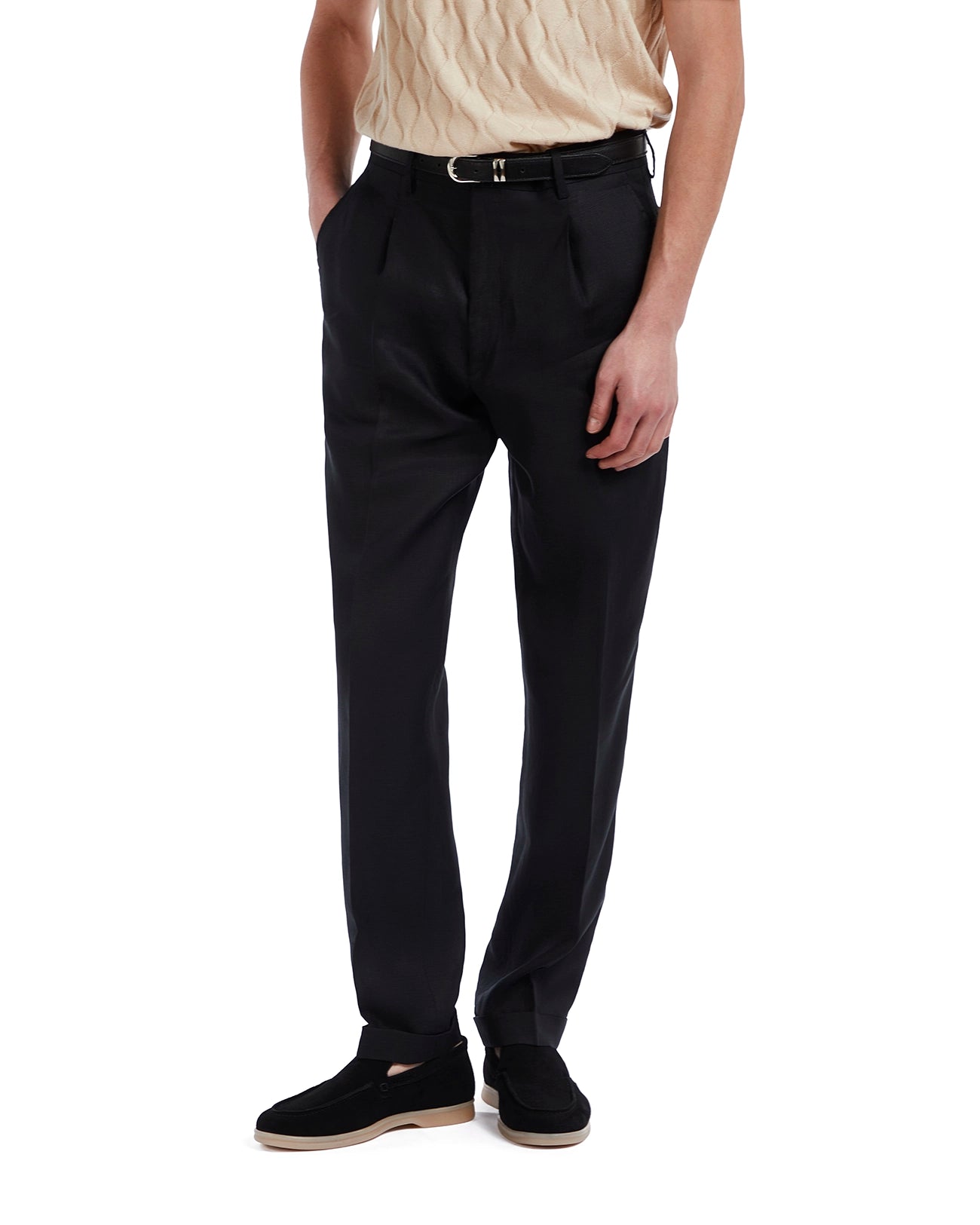 Pantalón Piana de lino puro negro