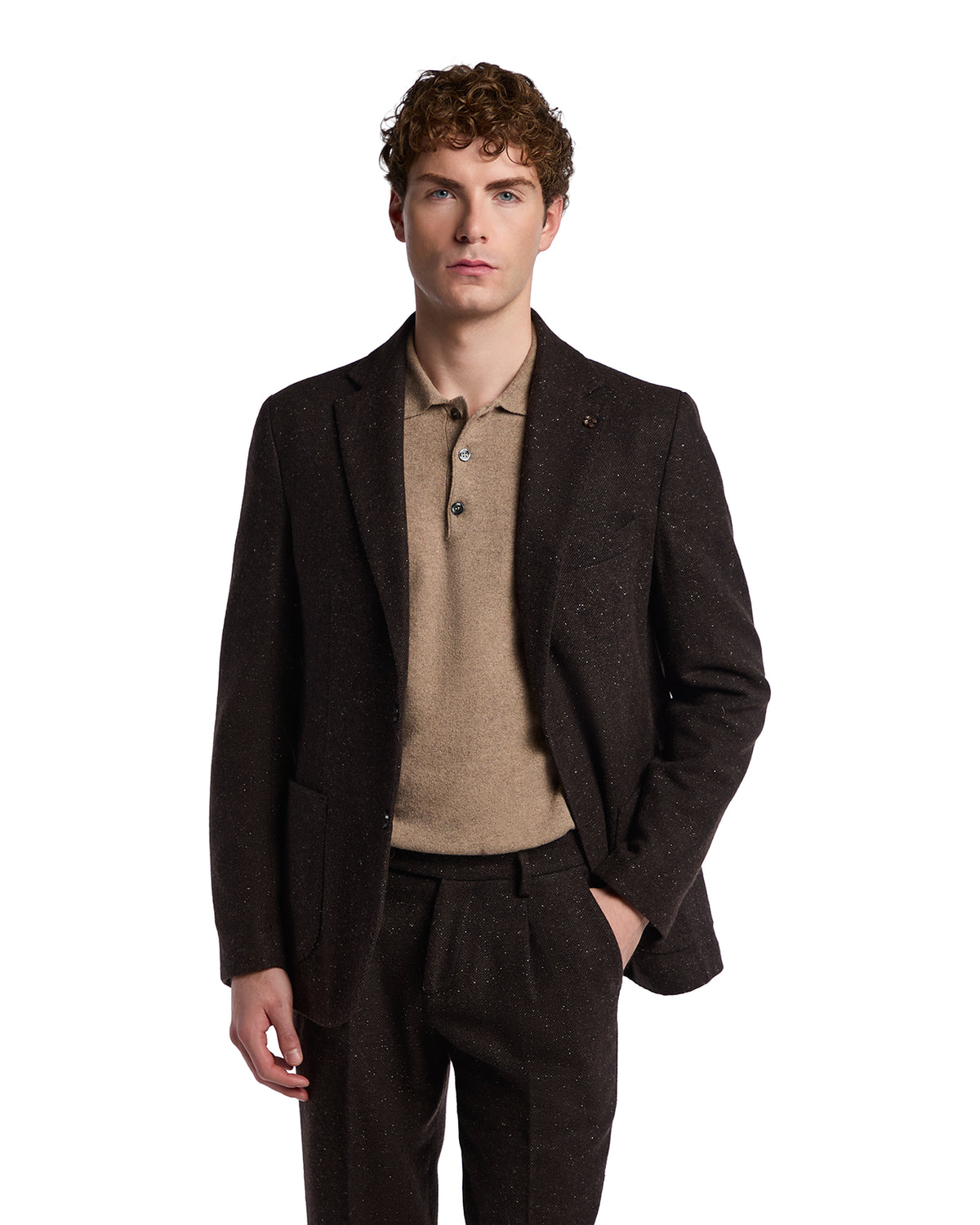 Chaqueta Pepe de mélange marrón oscuro