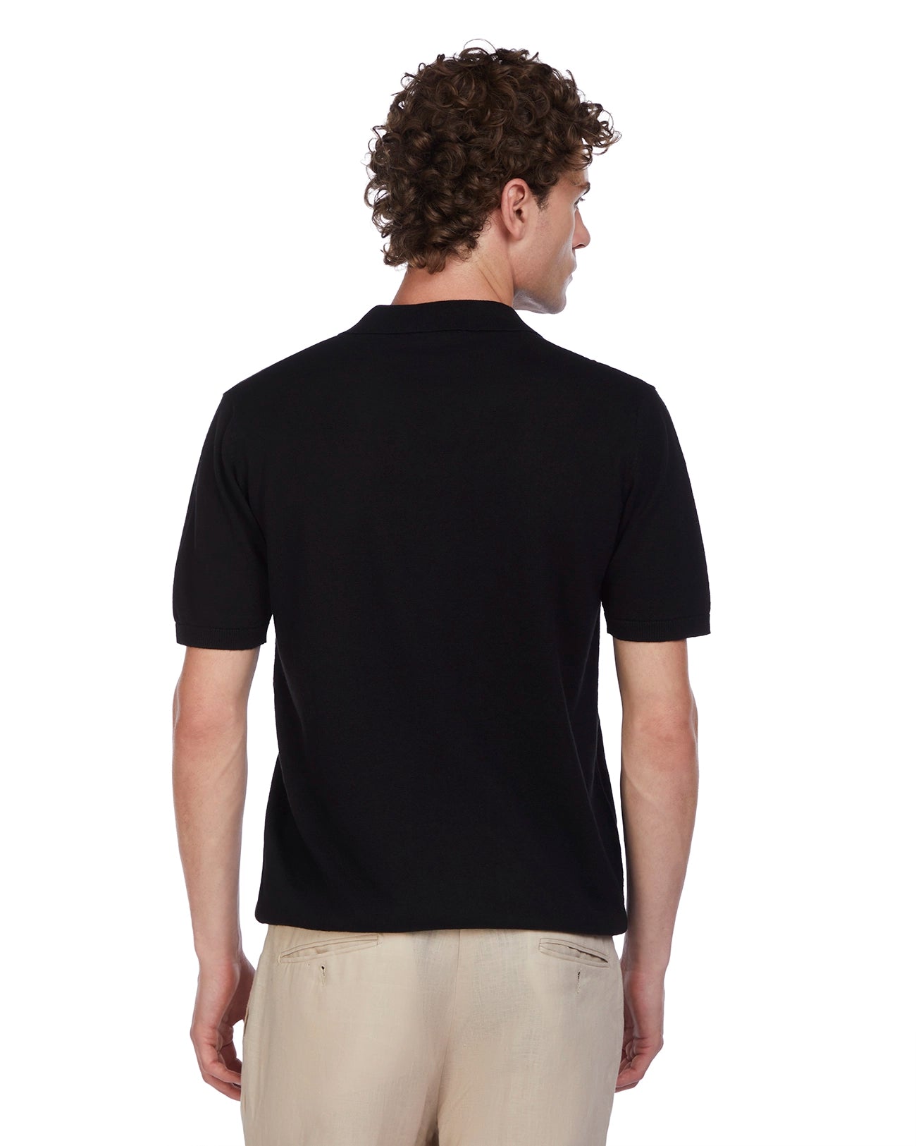 Polo Bandol in lino e cotone nero