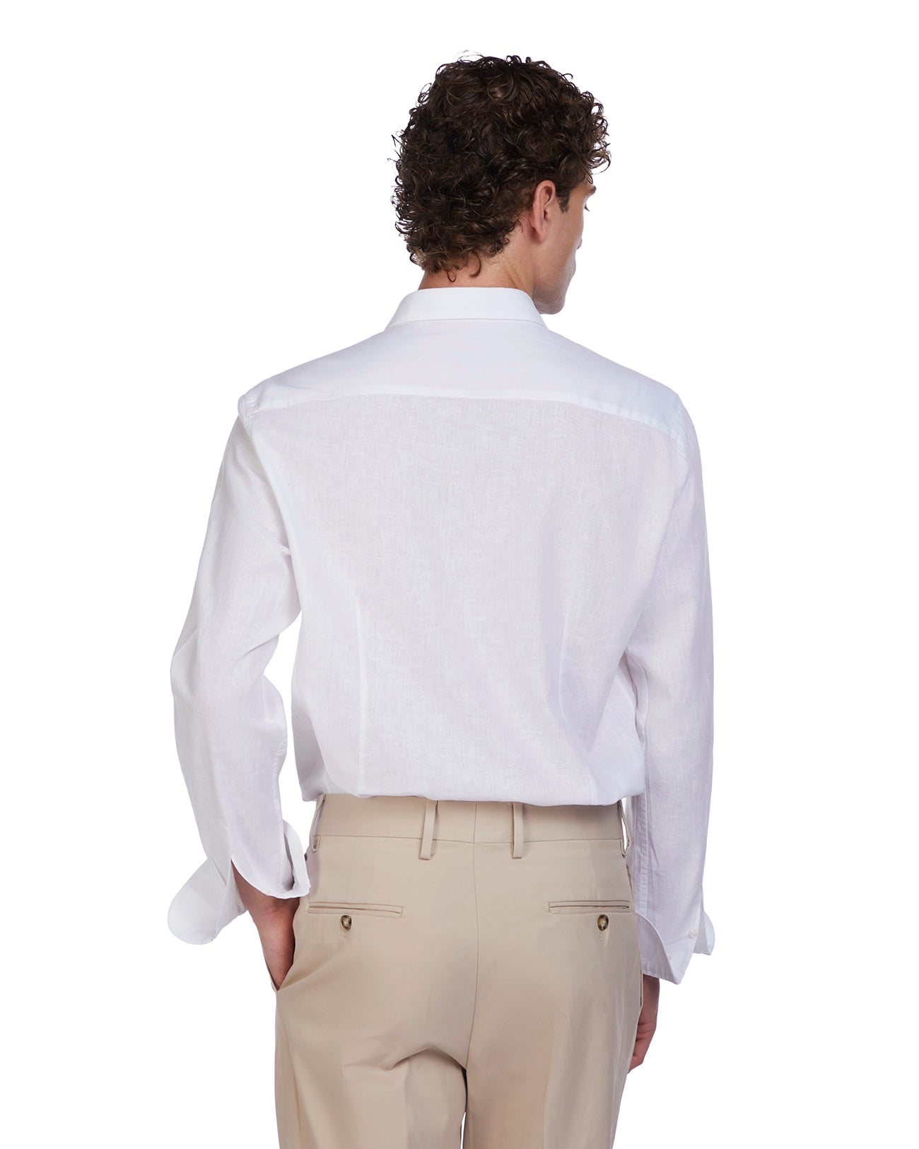 Camicia Rennes in lino e cotone bianca