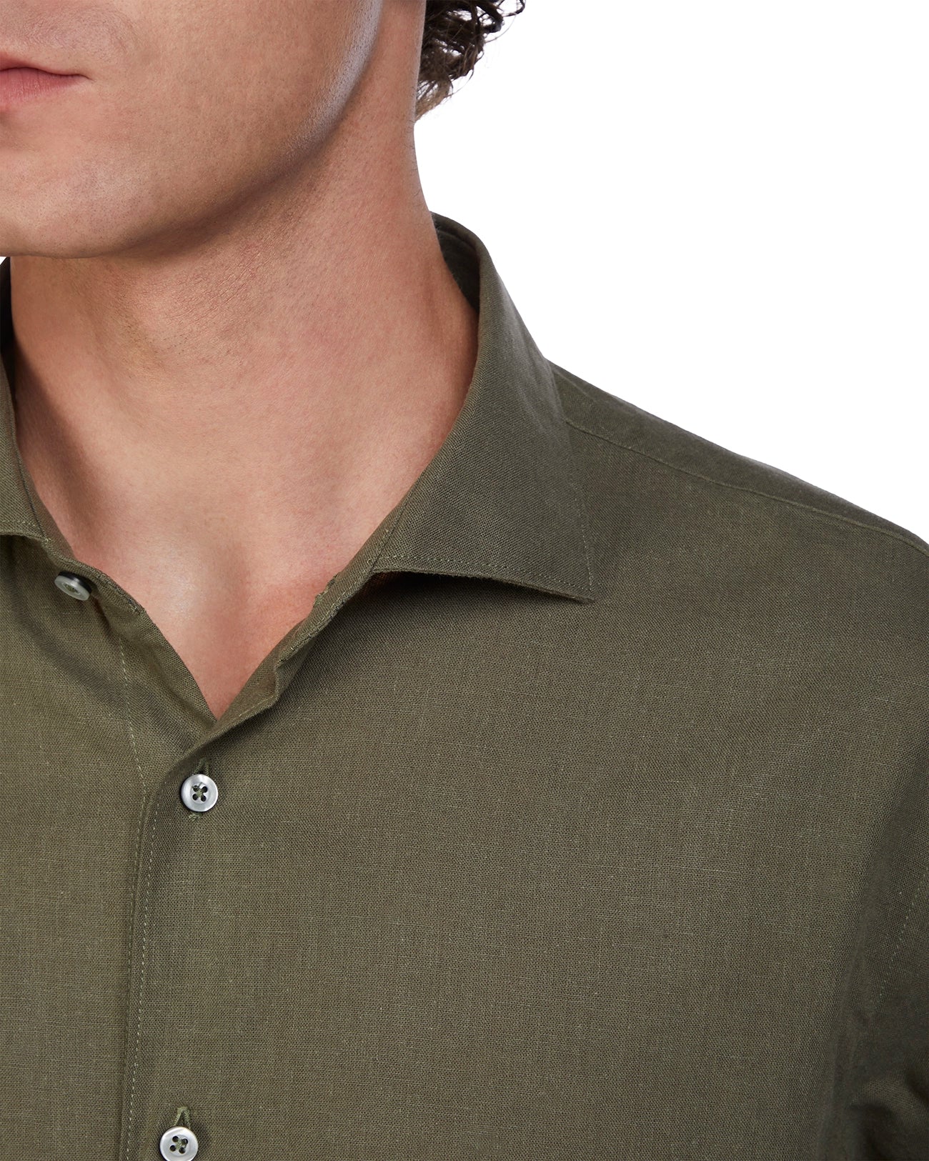 Camicia Rennes in lino e cotone militare