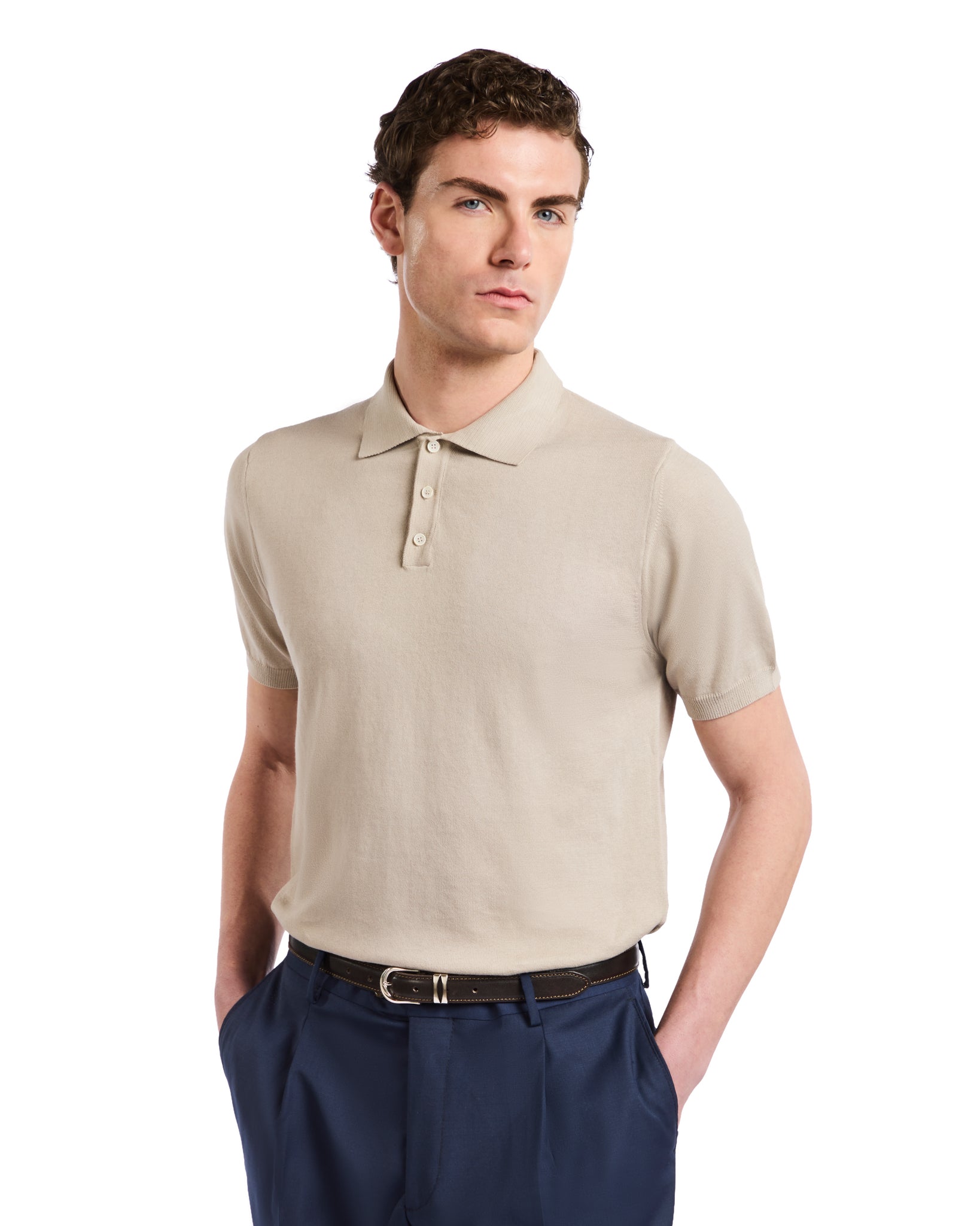 Polo Roger de punto beige