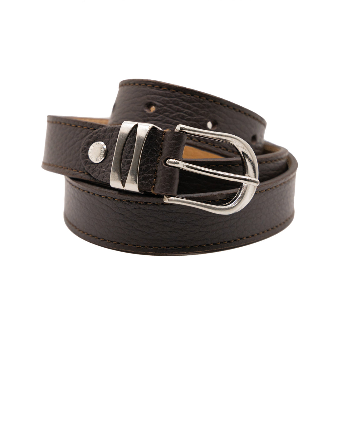 Siena - ceinture en cuir martelé marron foncé