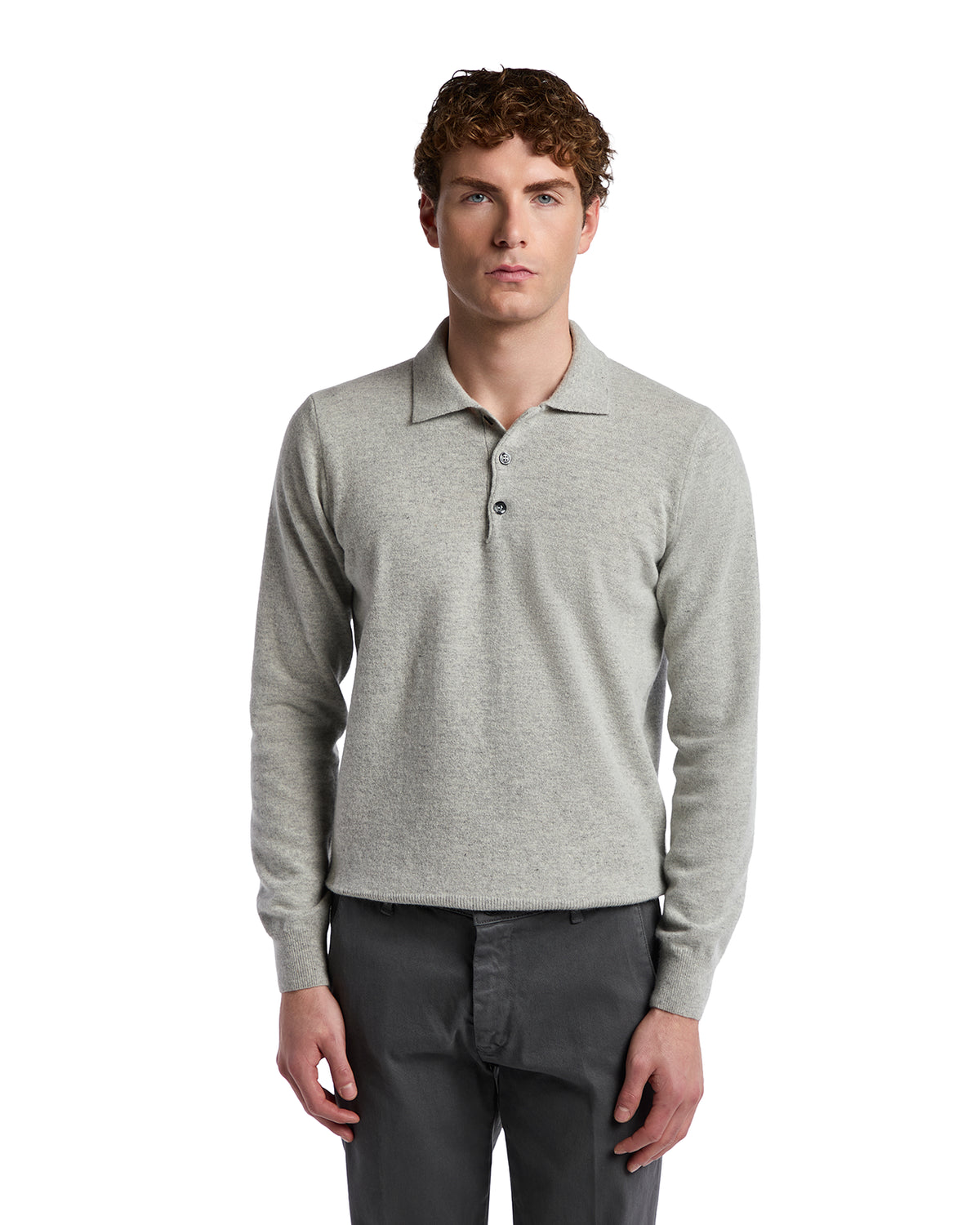 Polo Tiger de mezcla de cachemir gris
