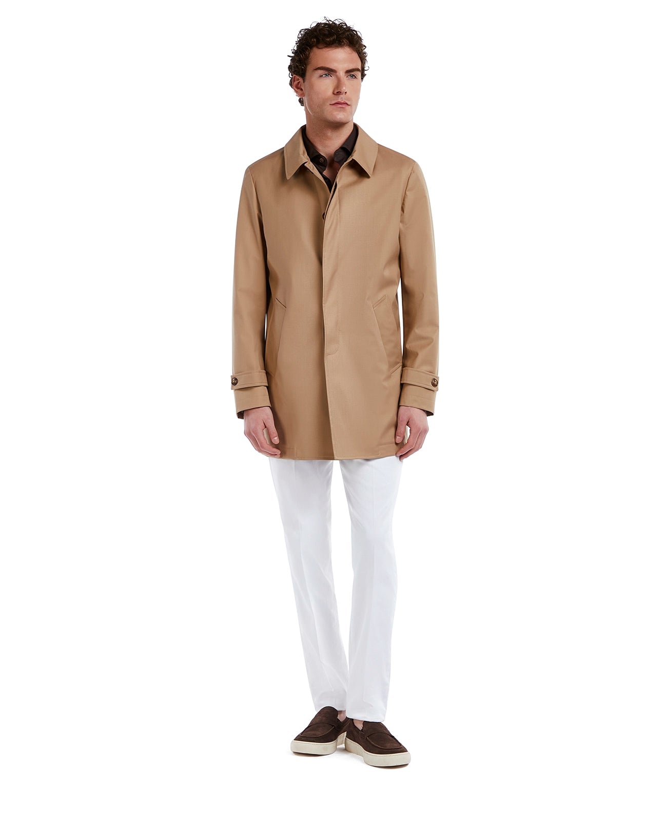 Unlined beige Mantova trench coat