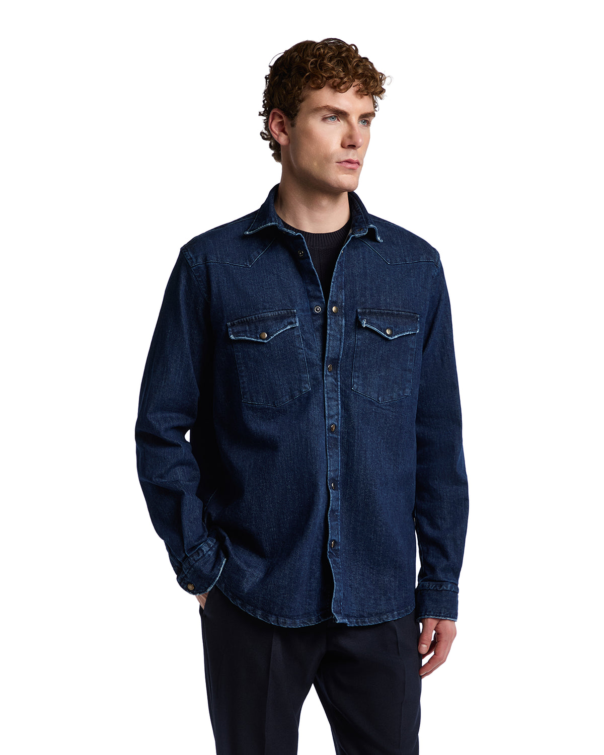 Camisa Western de mezclilla