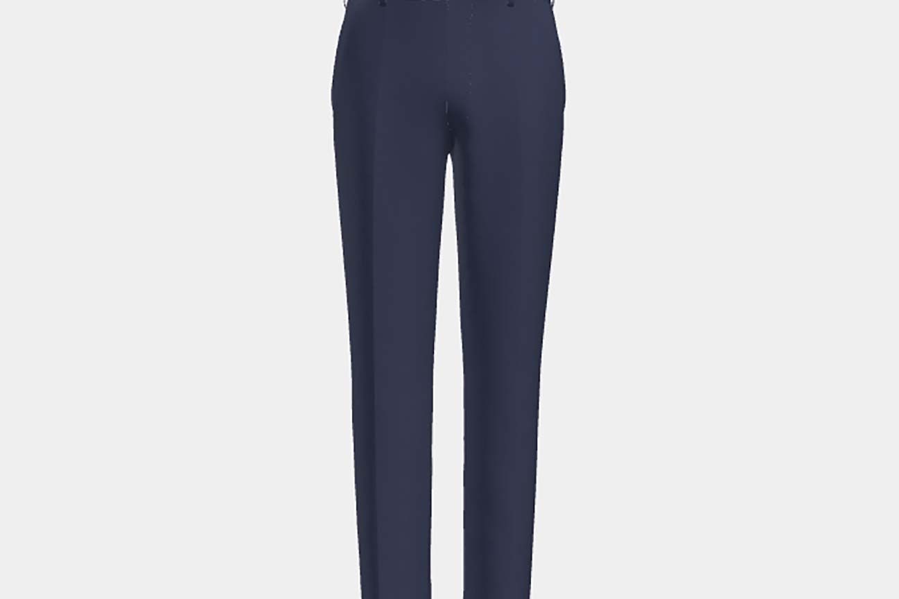 Pantalon tailleur en laine noire années 120 Canonico