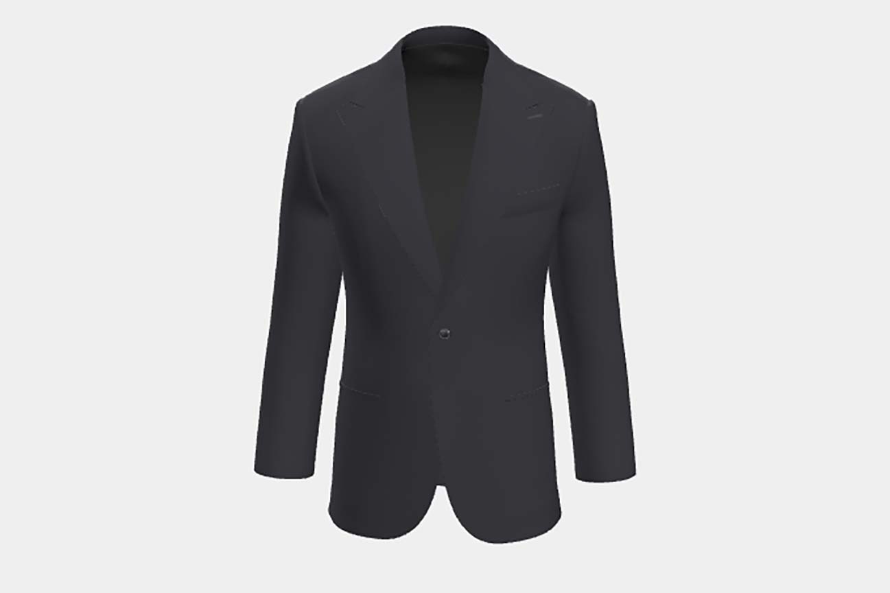 Veste tailleur en laine bleue 110s Canonico