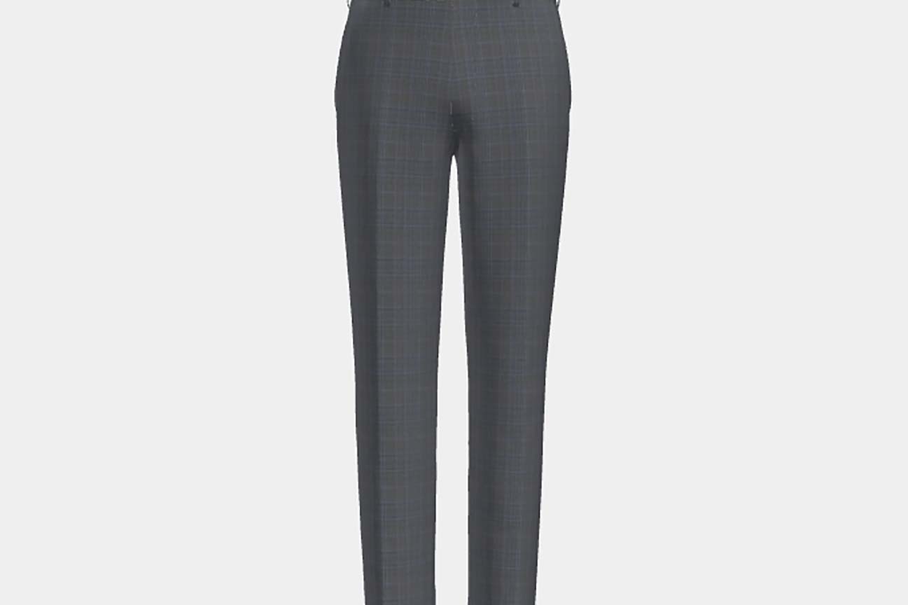 Made to measure 130s Prince of Wales wool trousers in gray Caccioppoli