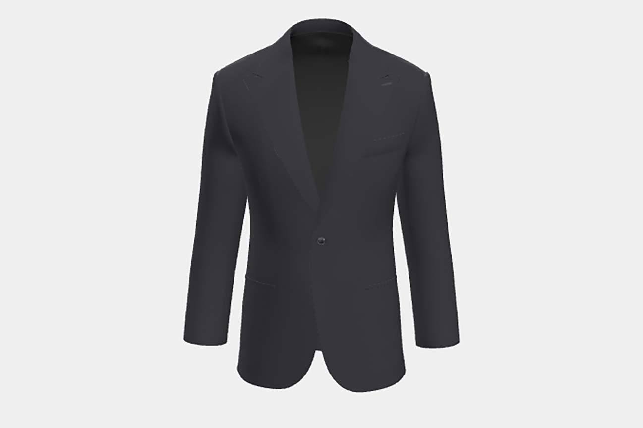 Veste tailleur en laine et soie années 150 bleu Caccioppoli
