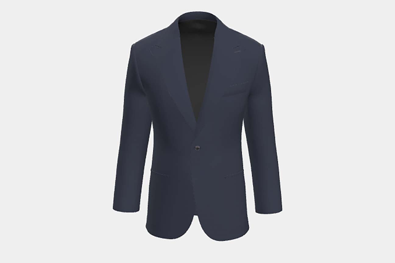 Veste tailleur en laine et soie années 150 bleu Caccioppoli