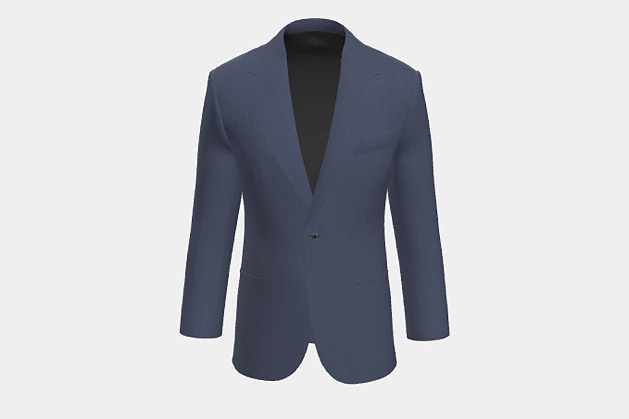 Veste tailleur en laine et soie années 150 bleu Caccioppoli