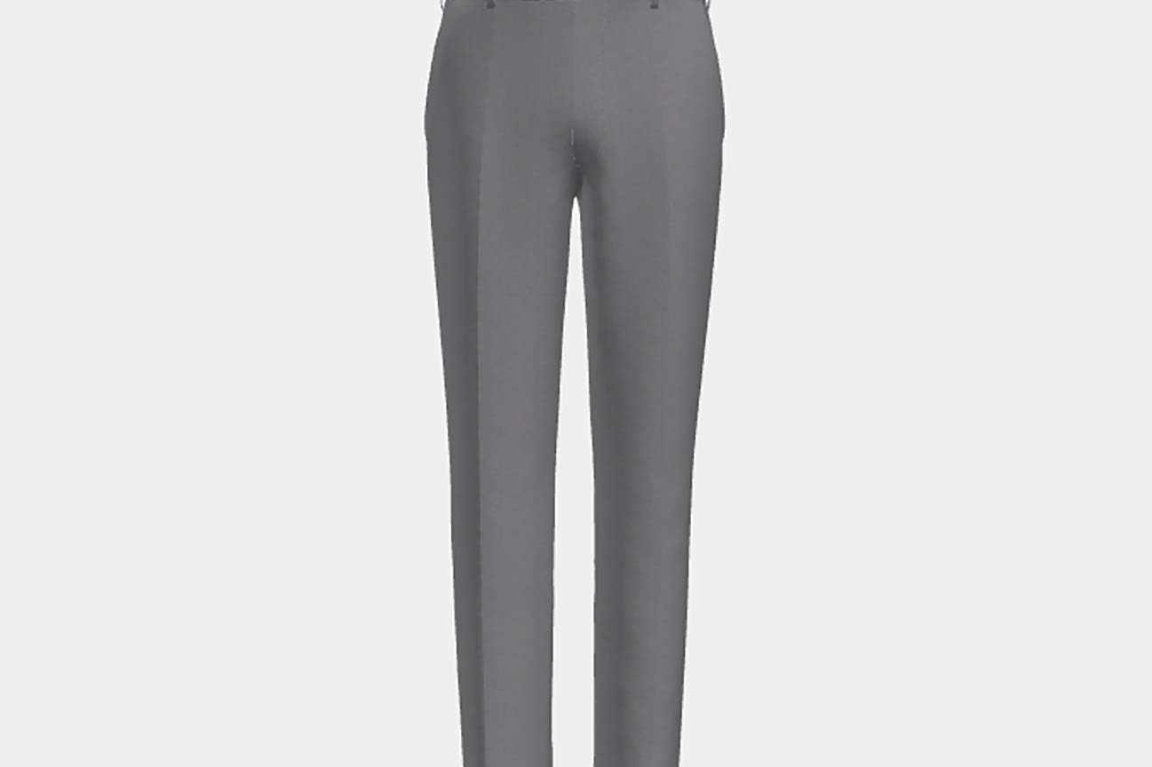 Pantalon sur mesure en laine et soie gris années 150 Caccioppoli