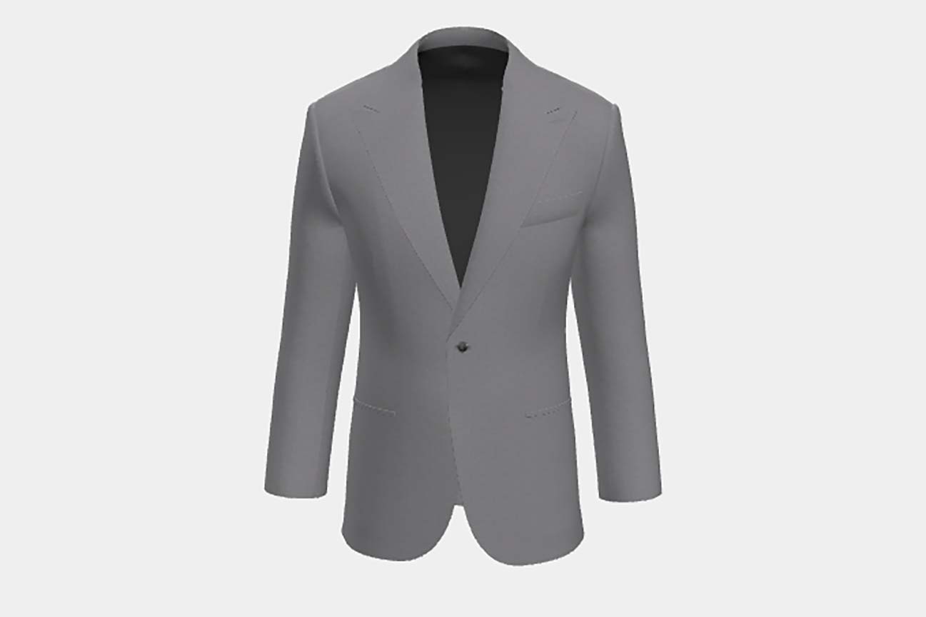 Veste sur mesure en laine et soie années 150 gris Caccioppoli