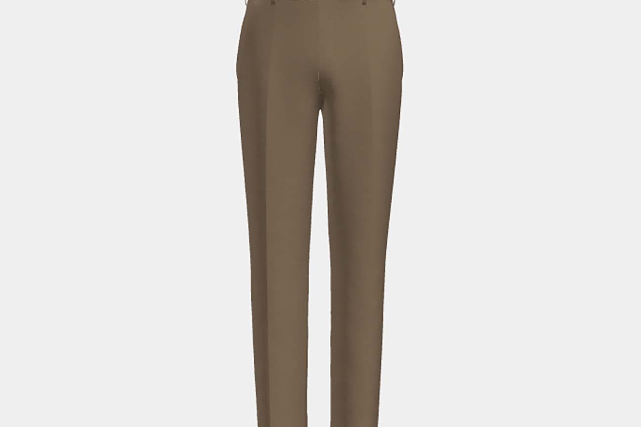Pantalon tailleur en laine beige années 130 Caccioppoli