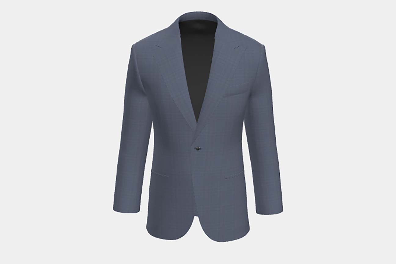 Veste tailleur en laine et soie bleu clair années 150 Caccioppoli