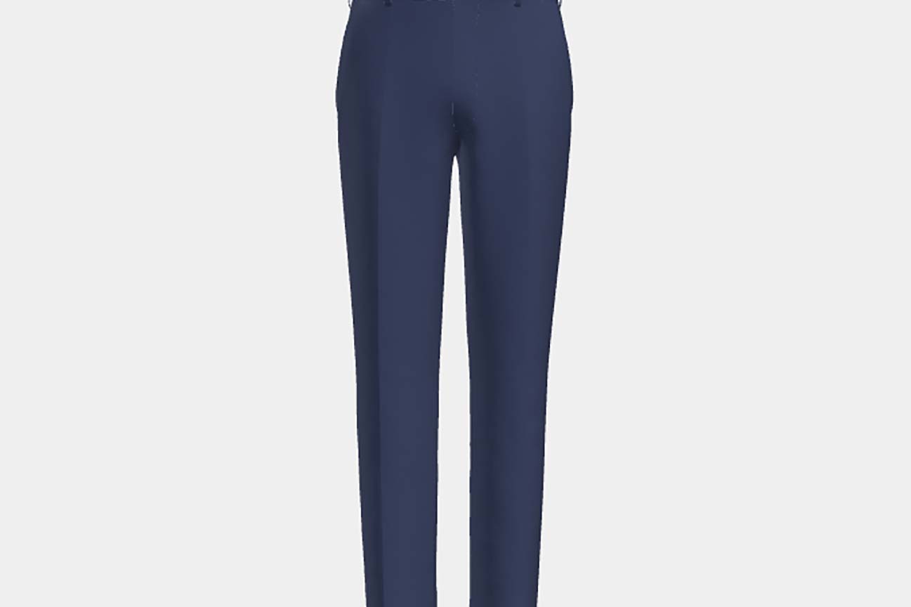 Pantalone su misura lana 120s blu Canonico