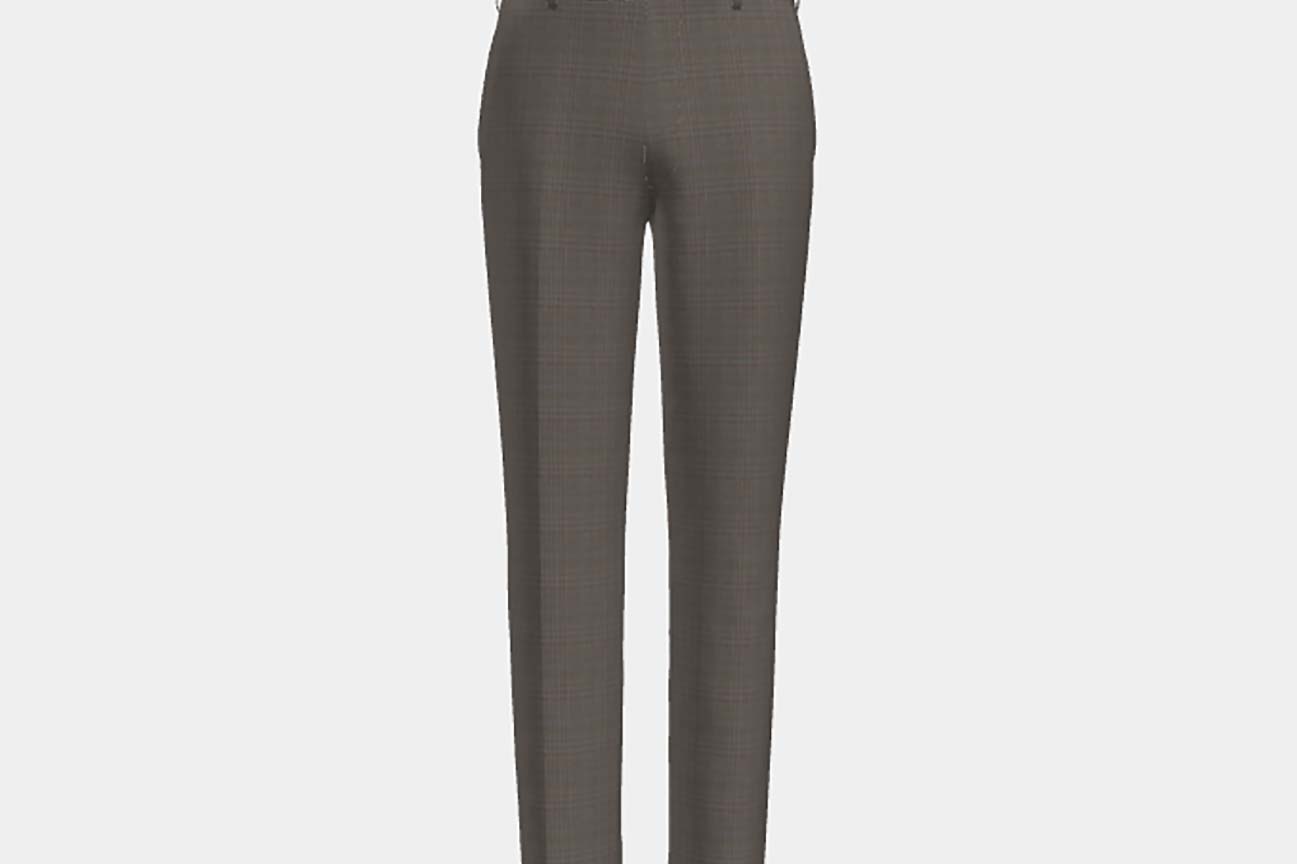 Beige Prince of Wales 130s wool tailored trousers Caccioppoli