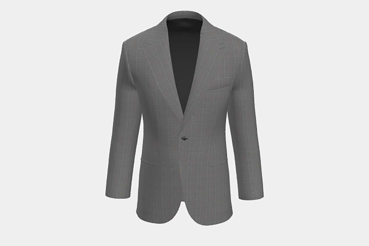 Veste tailleur en laine grise 110s Canonico