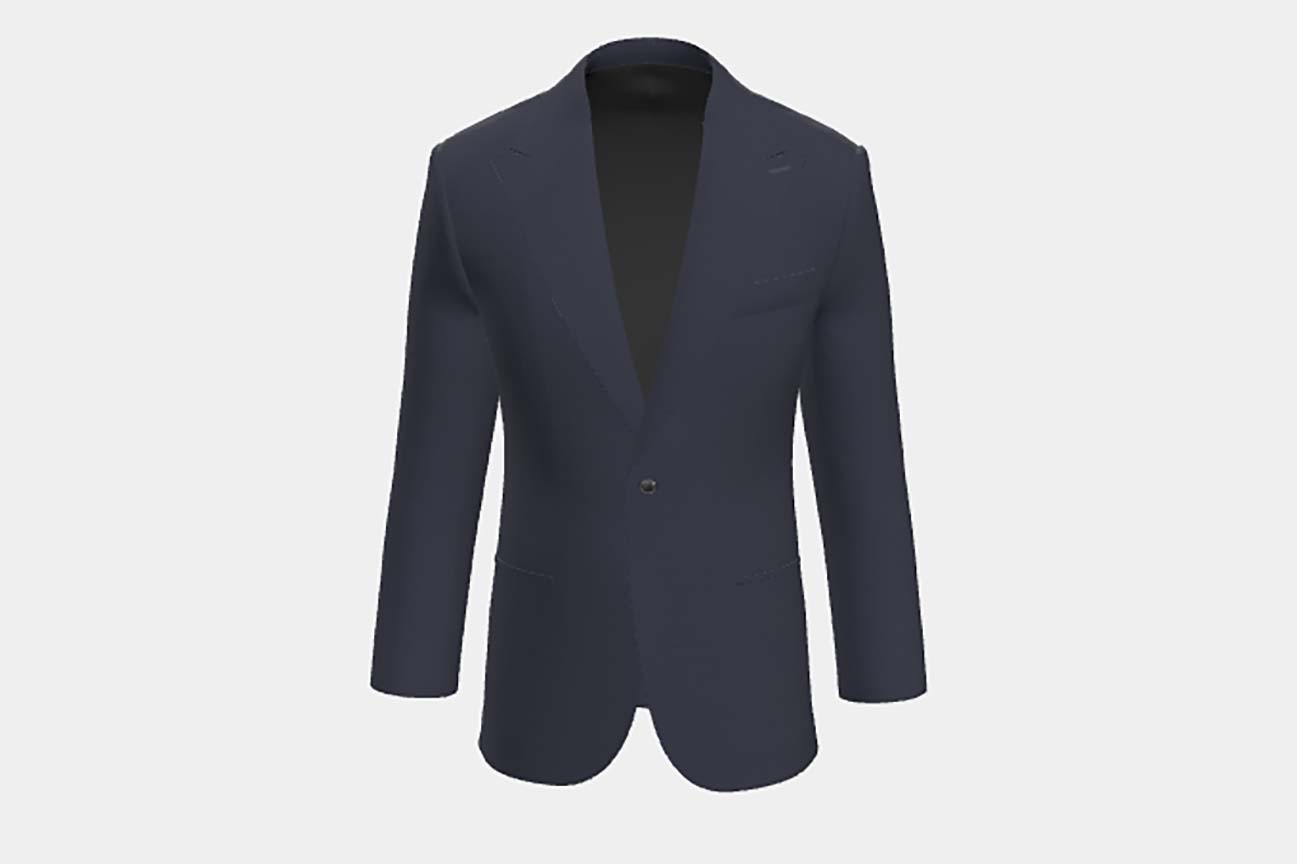 Veste tailleur en laine bleu Canonico années 120