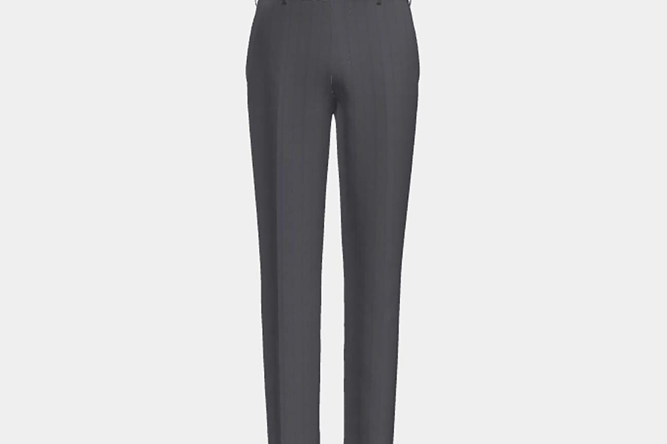 Pantalon sur mesure en laine et soie gris années 150 Caccioppoli