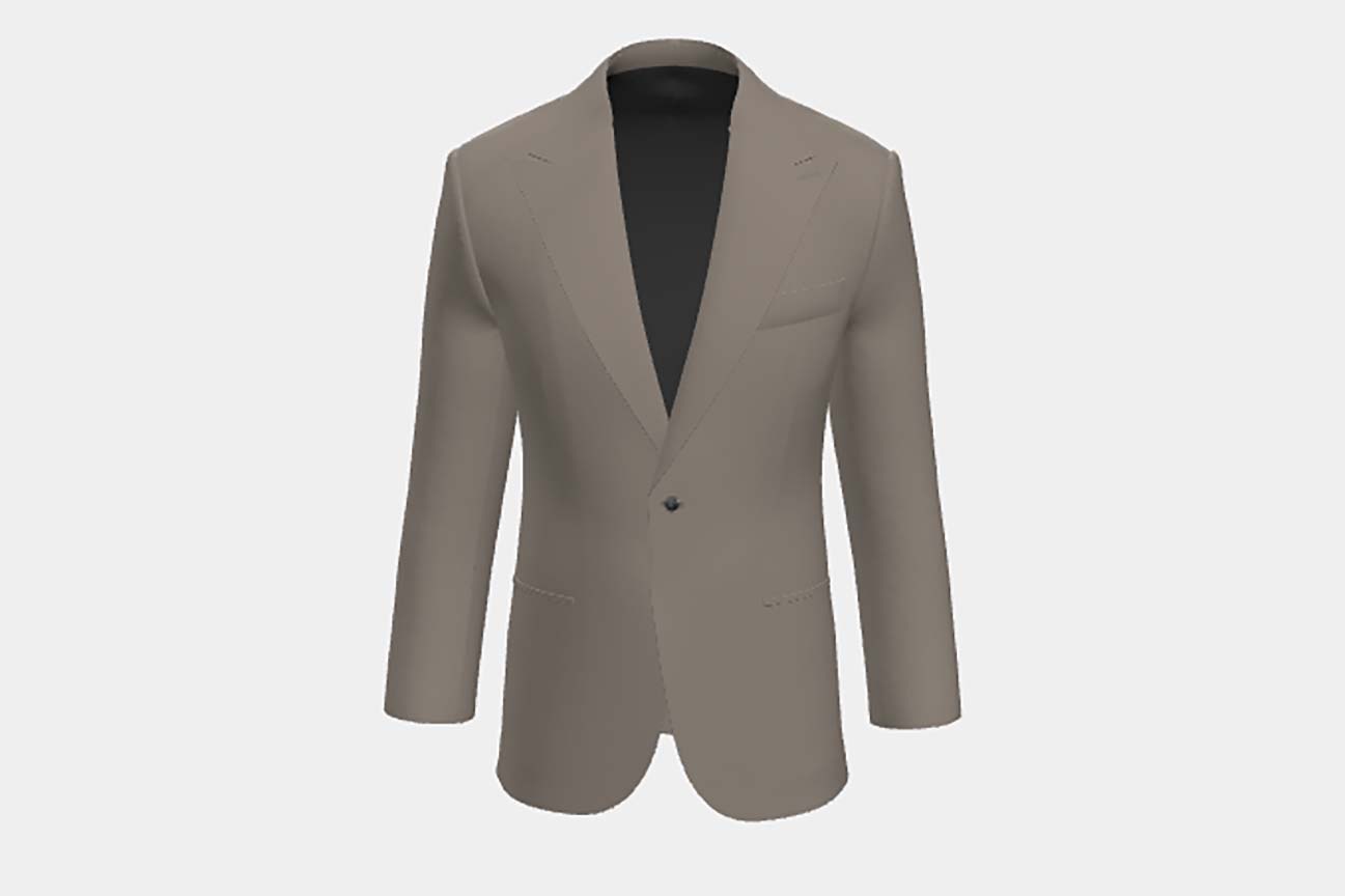 Veste tailleur en laine et soie beige années 150 Caccioppoli