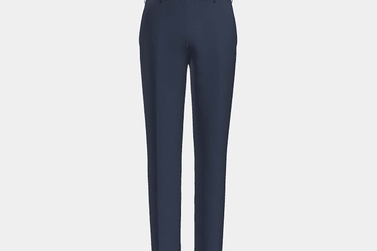 Pantalon tailleur en laine bleu années 130 Caccioppoli