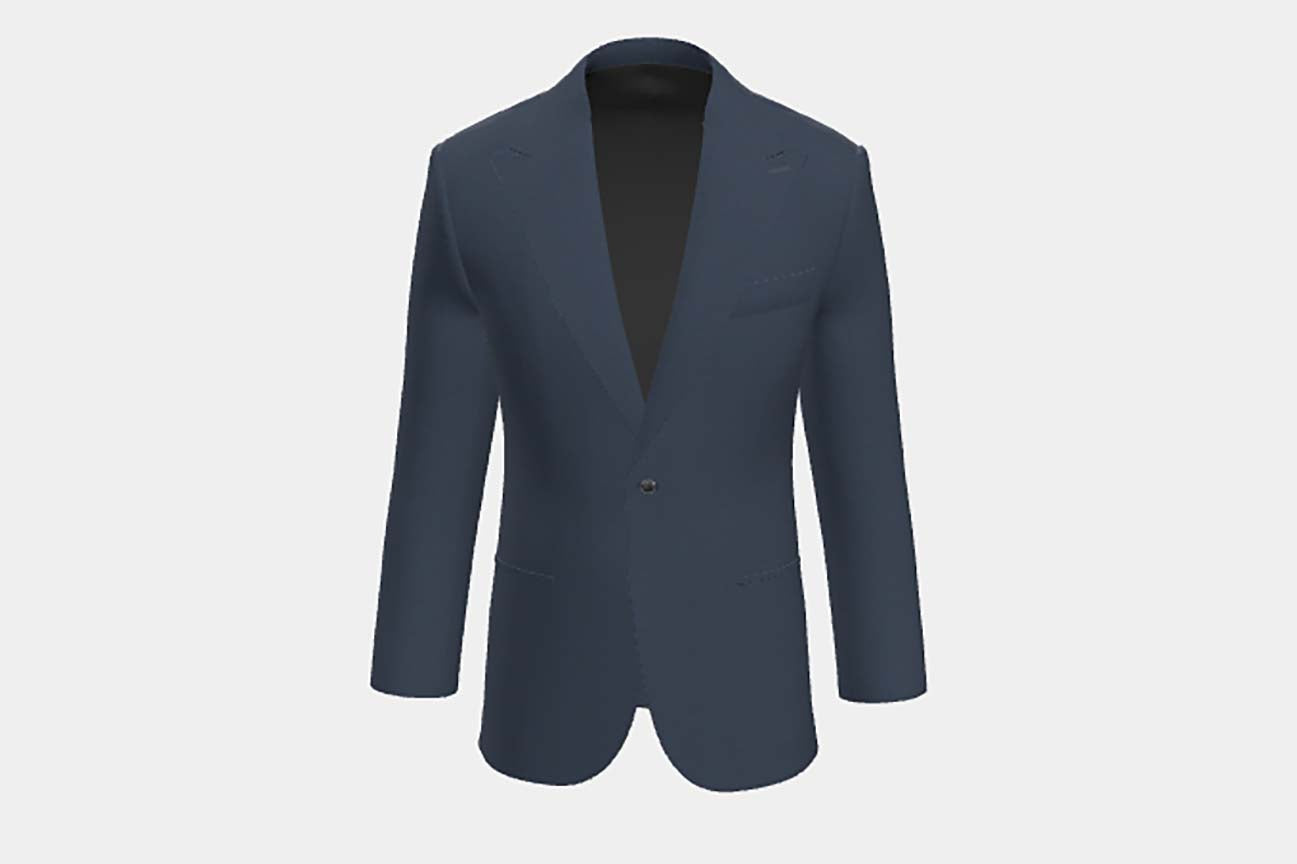 Veste tailleur en laine bleue Prince de Galles années 130 Caccioppoli
