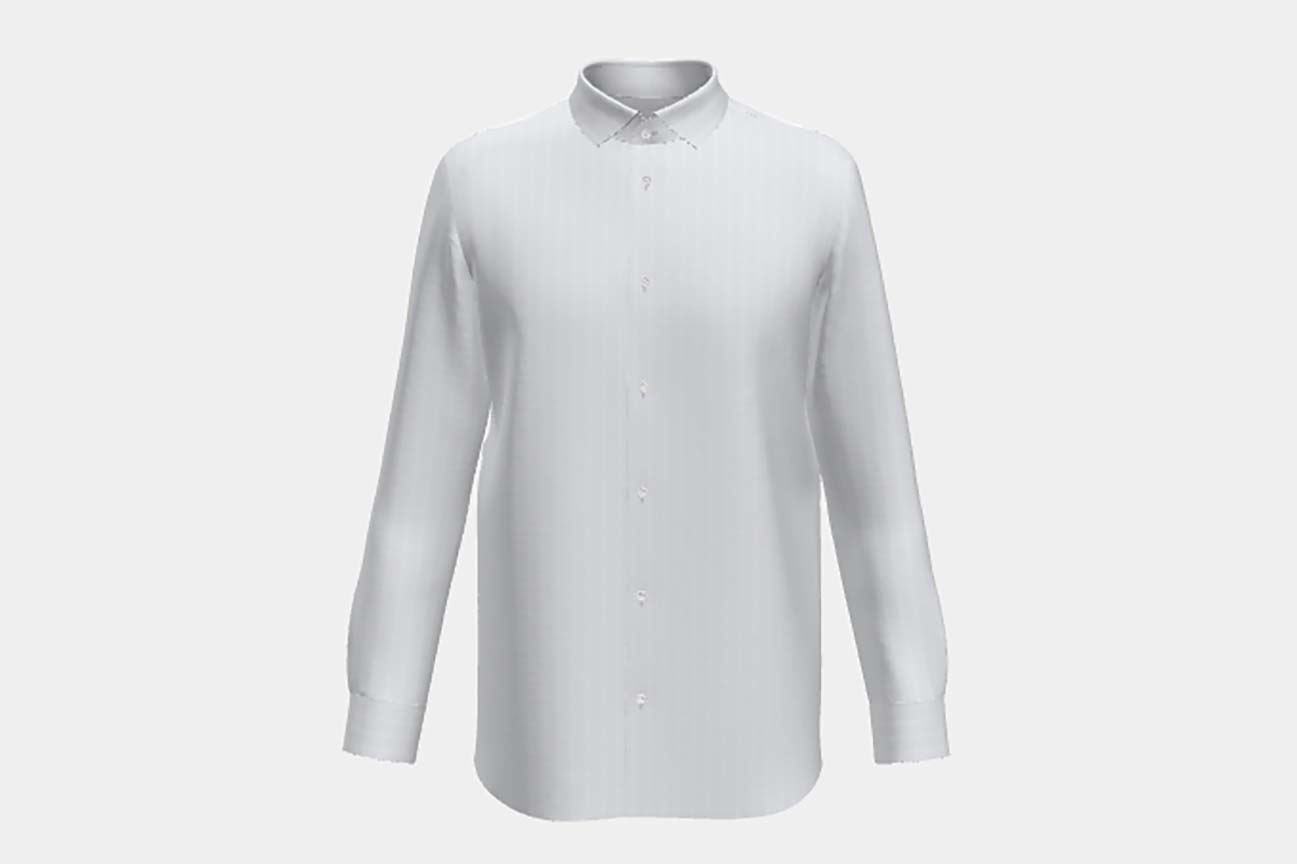 Chemise ajustée en coton à rayures bleu clair