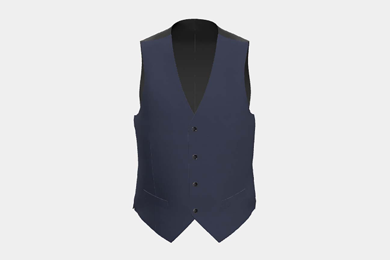 Gilet en laine sur mesure des années 130 avec fenêtre bleue Caccioppoli
