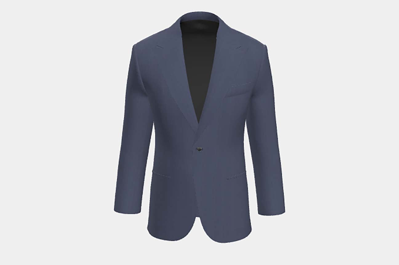 Veste tailleur en laine solaro années 130 bleu clair Caccioppoli