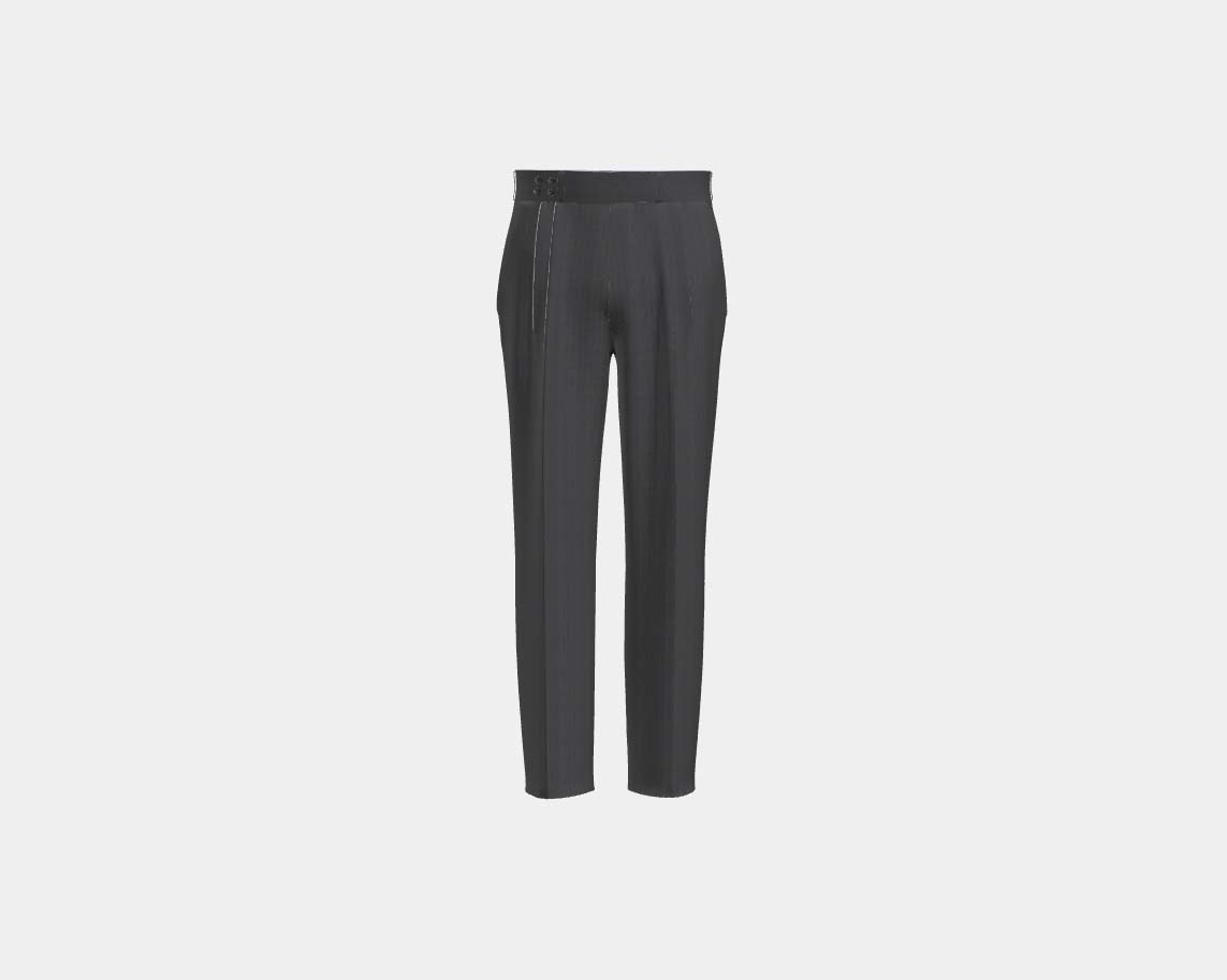 Pantalon tailleur en laine grise 110's Canonico avec bande