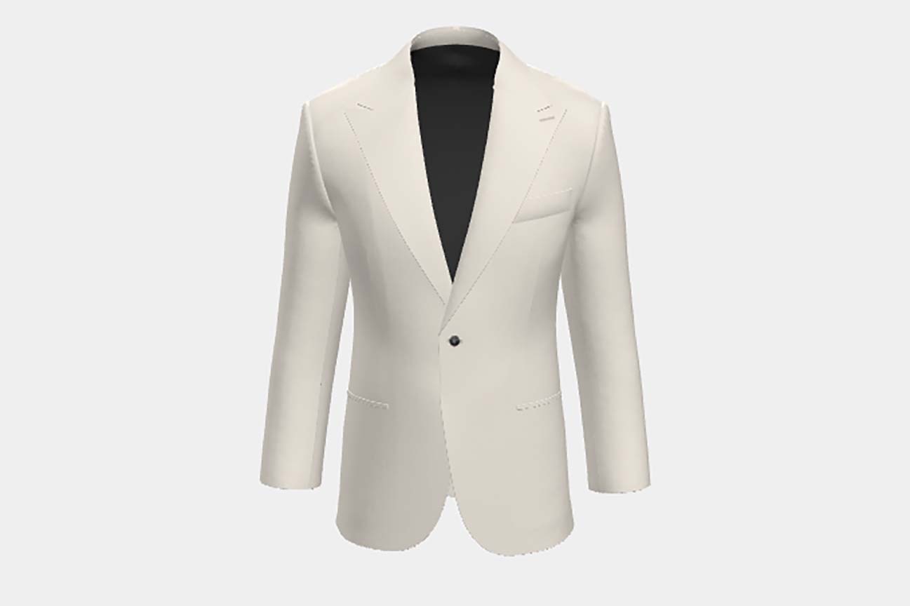 Veste tailleur en laine crème 110s Canonico