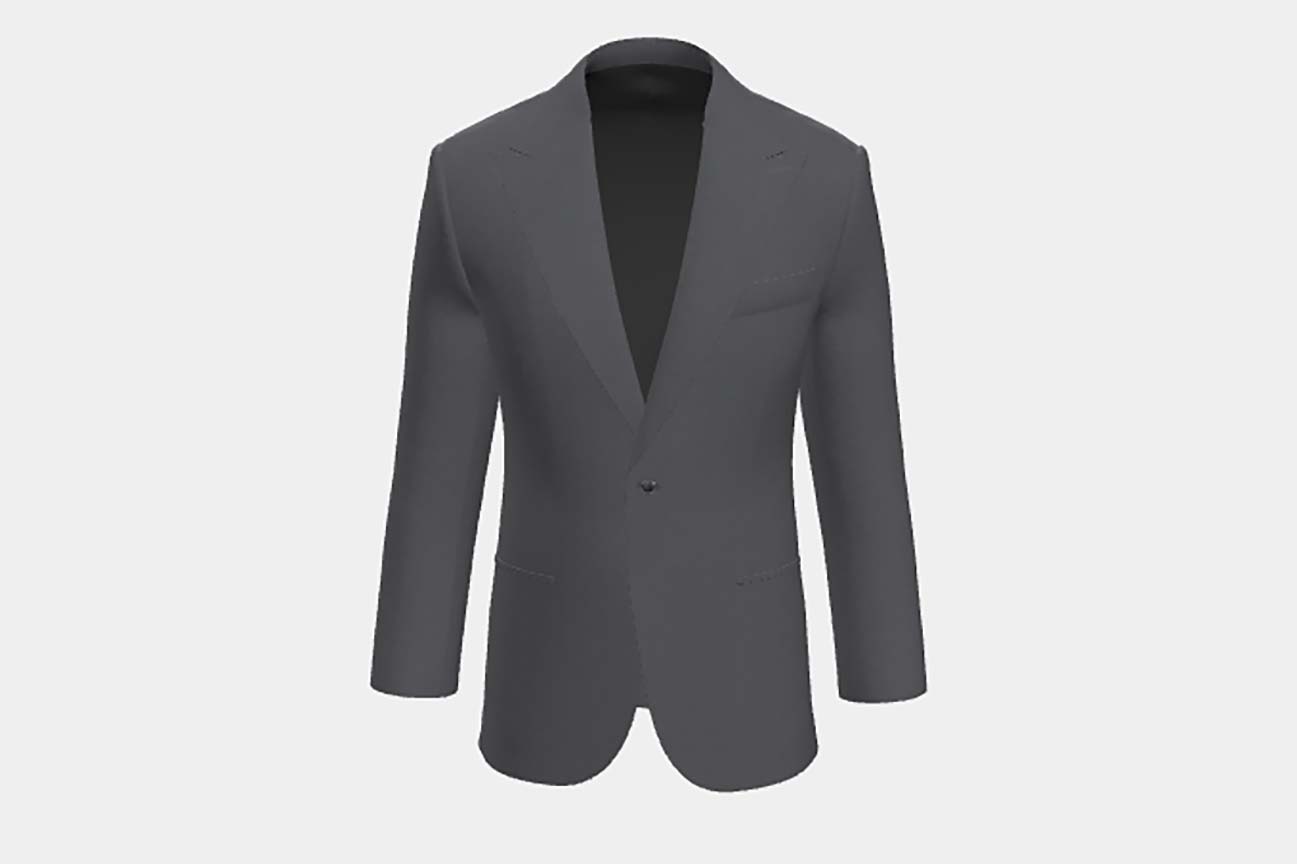 Veste tailleur en laine grise années 150 Loro Piana