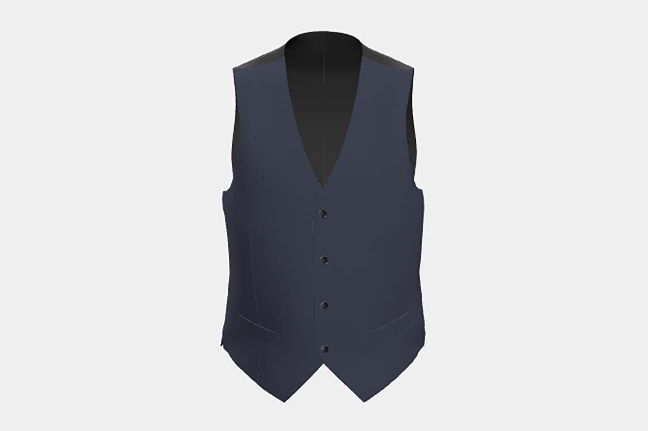 Gilet tailleur en laine bleu Canonico années 120