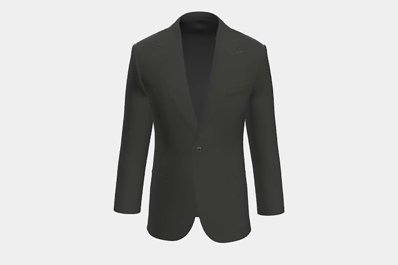 Veste tailleur en laine grise années 150 Loro Piana