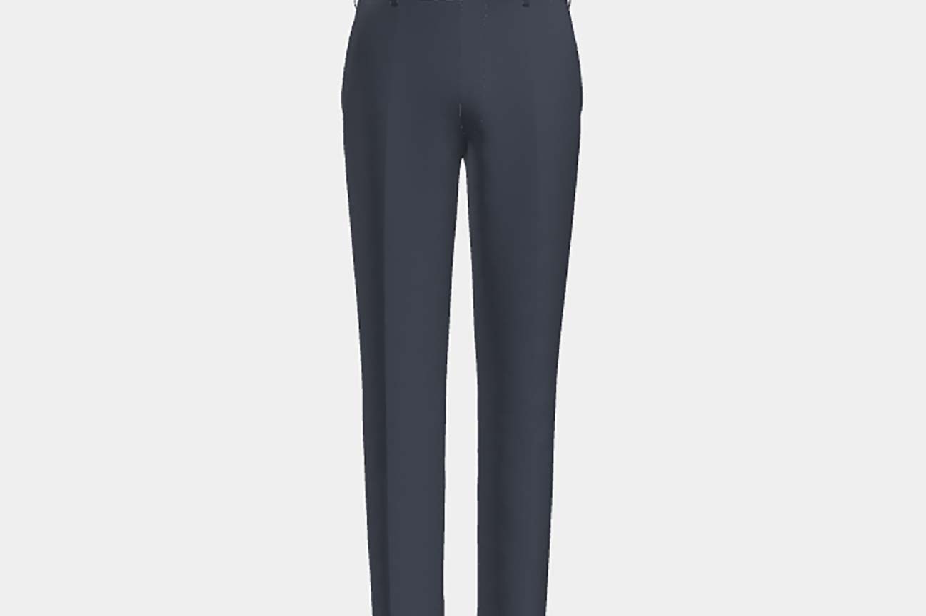 Pantalon tailleur en laine bleu années 130 Caccioppoli