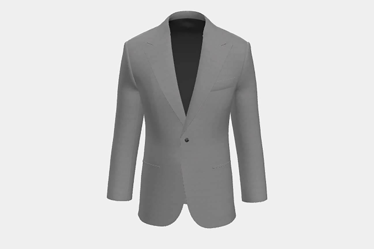 Veste tailleur en laine et soie gris clair années 150 Caccioppoli