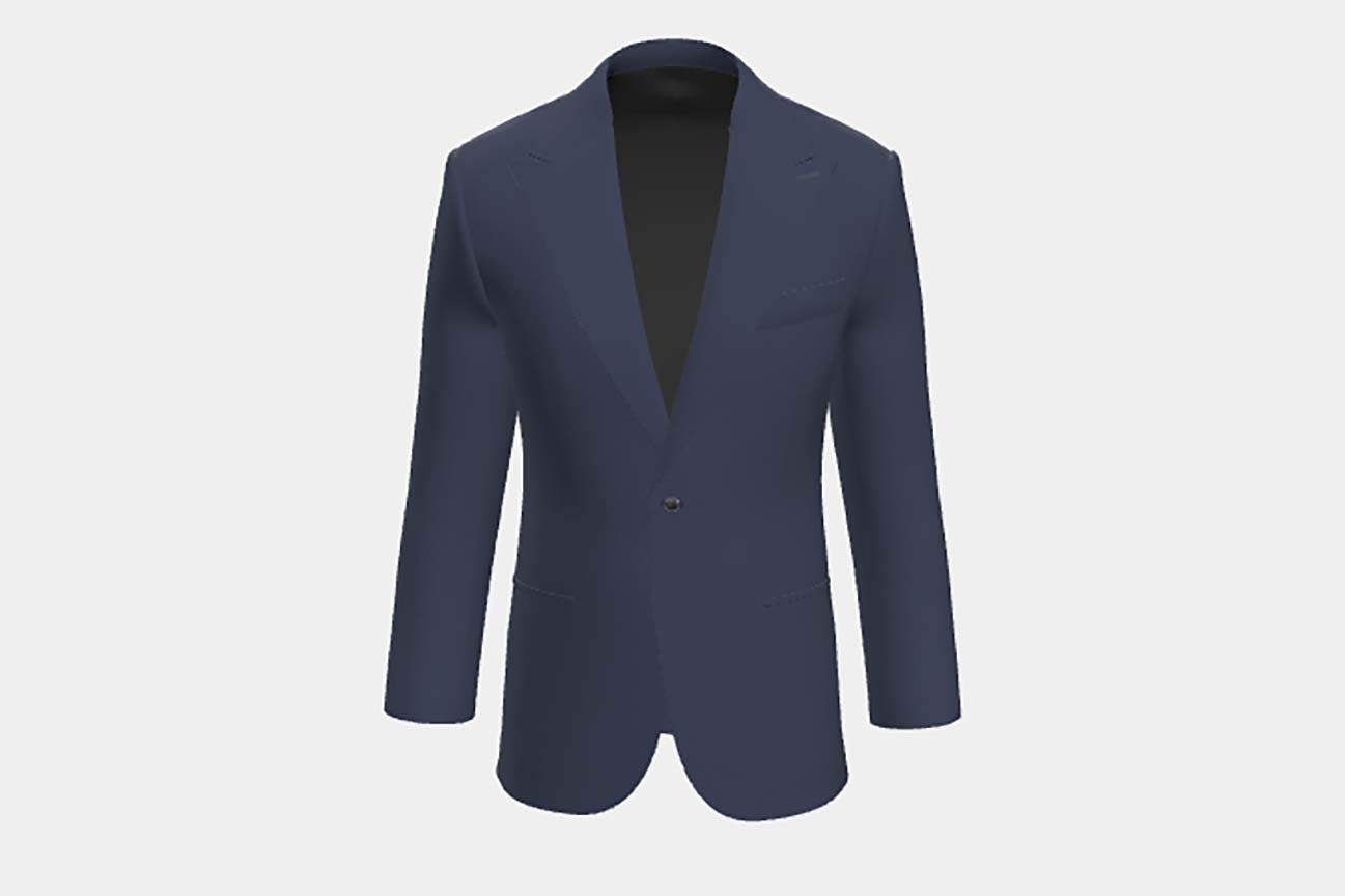 Veste tailleur en laine bleue 110s Canonico