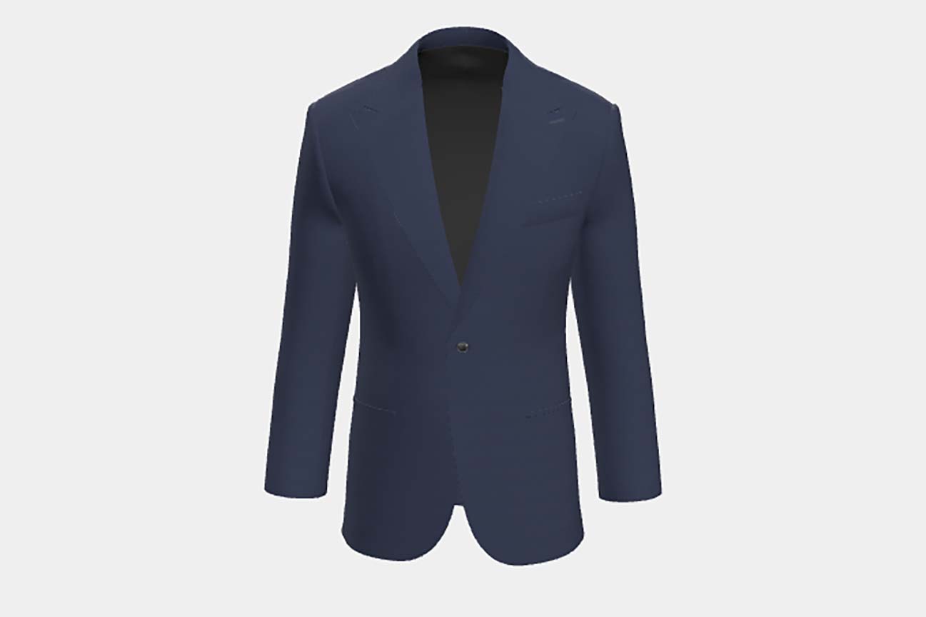 Veste tailleur en laine des années 130 avec fenêtre bleue Caccioppoli
