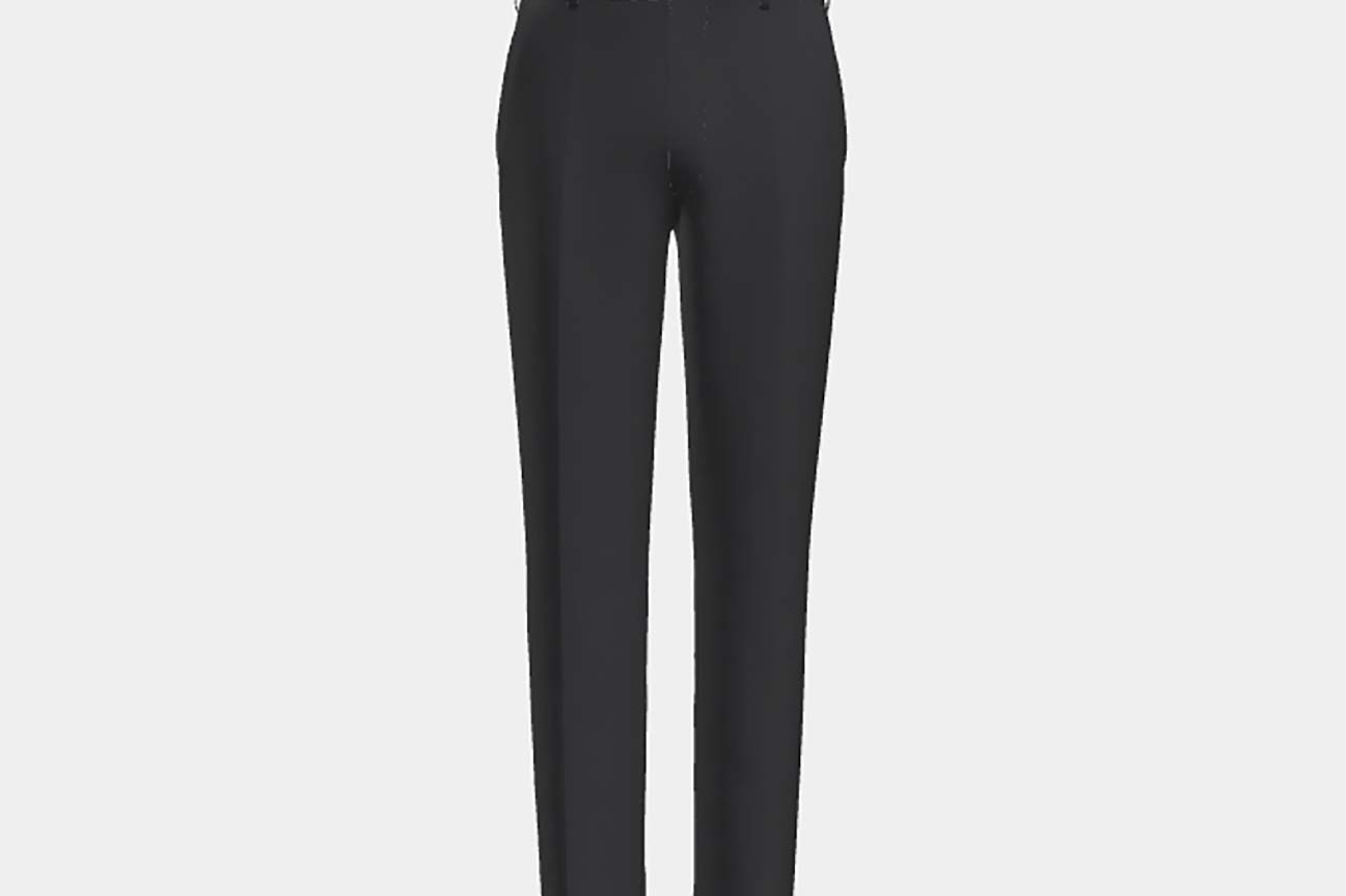 Pantalon tailleur en laine bleu années 120 Canonico