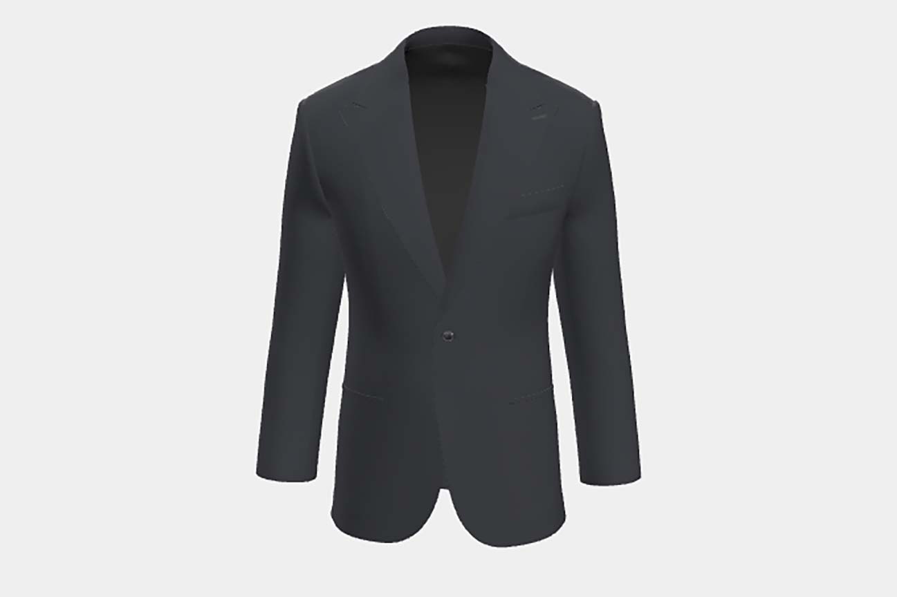 Veste tailleur en laine bleue années 130 Caccioppoli