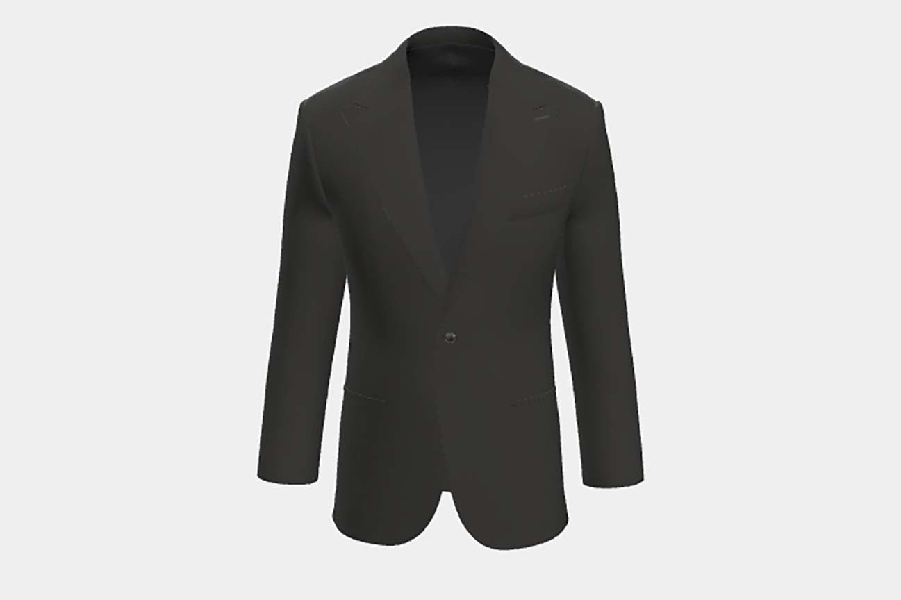 Veste tailleur en laine noire des années 120 Canonico