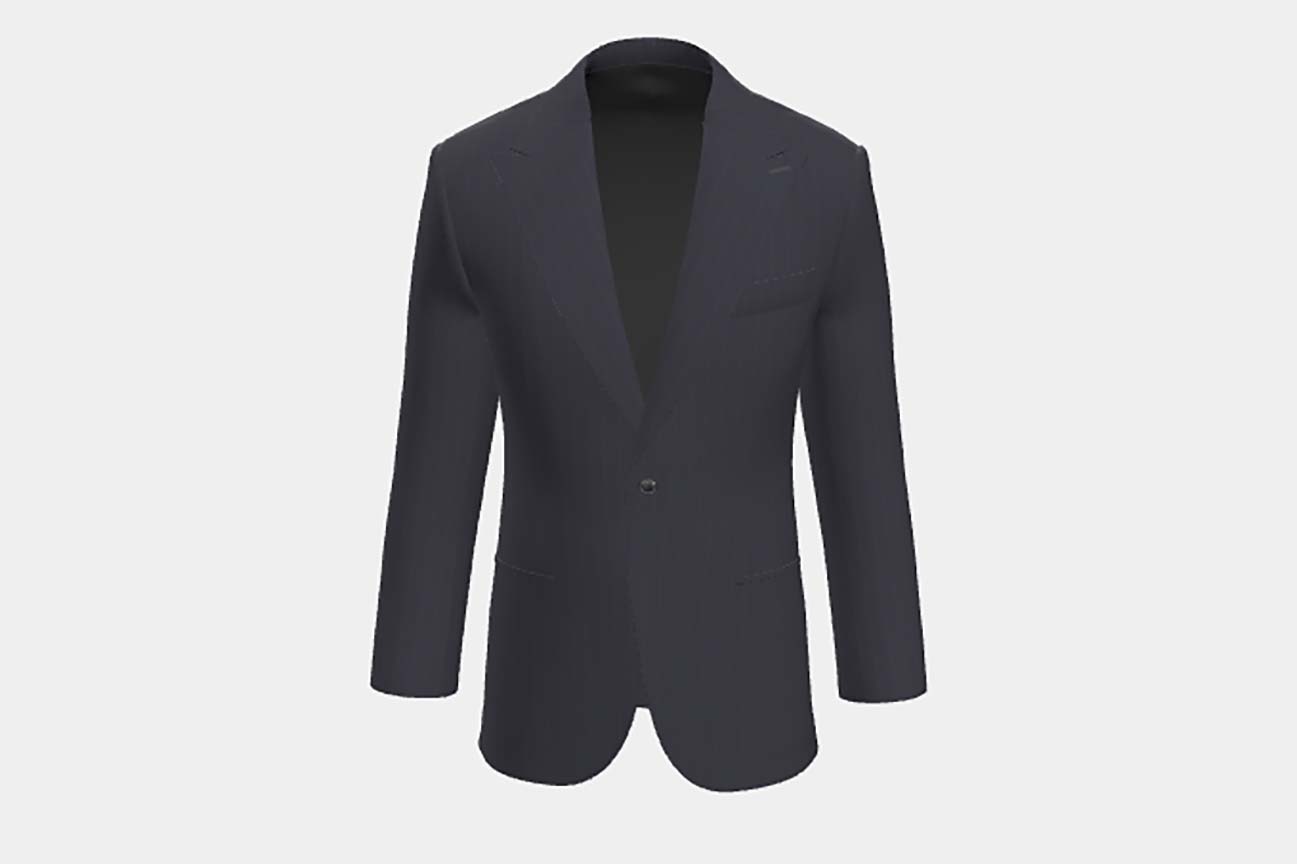 Veste tailleur en laine bleue 110s Canonico