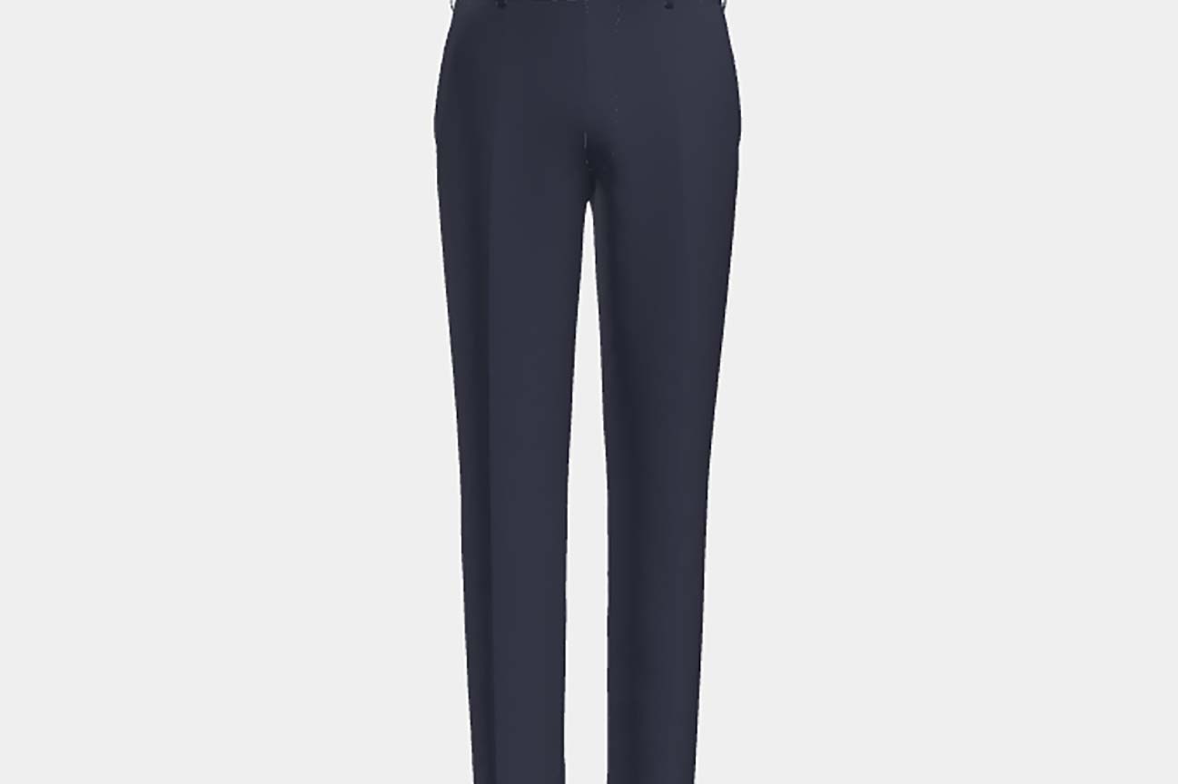 Pantalon tailleur en laine bleu années 150 Loro Piana